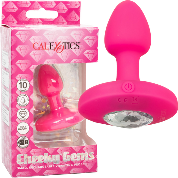 Cheeky Gems Small Rechargeable Vibrating Probe (Pink)