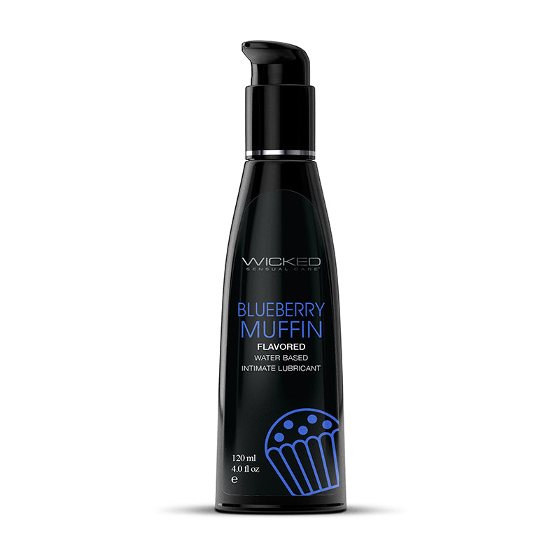Wicked Aqua Blueberry Muffin - Blueberry Muffin Flavoured Water Based Lubricant - 120 ml (4 oz) Bottle - 90454