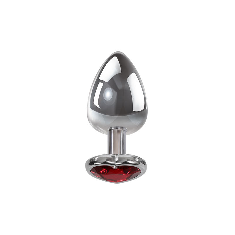 Adam & Eve Red Heart Gen butt Plug - Medium - Metallic 8.25 cm