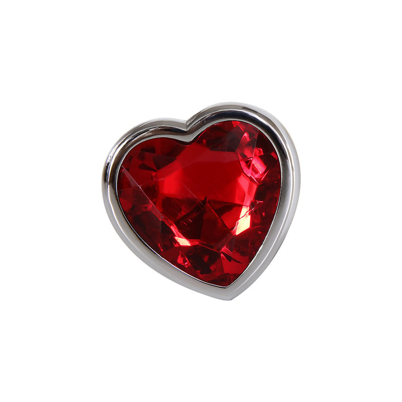 Adam & Eve Red Heart Gen butt Plug - Medium - Metallic 8.25 cm