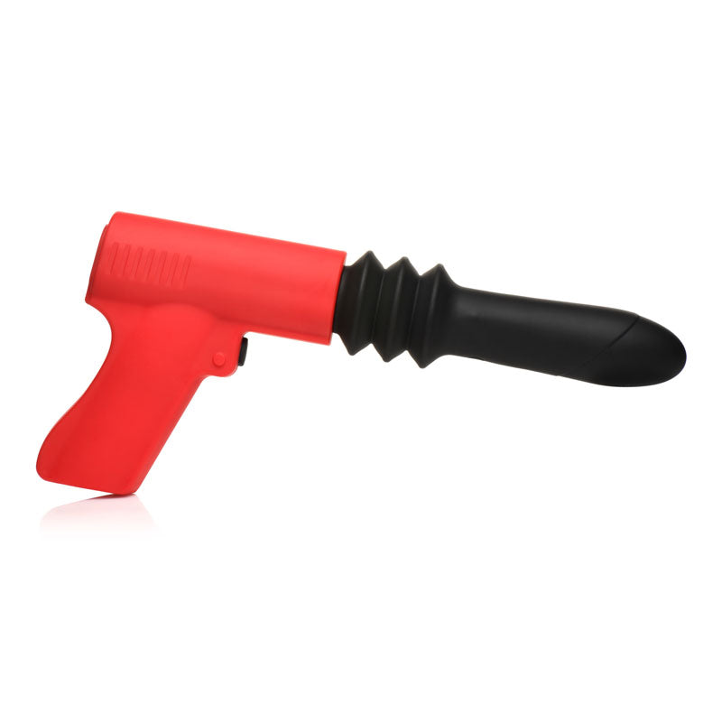 Master Series Pistol Pounder Thrusting Vibrator - Black/Red Thrusting Vibrator with Gun Handle