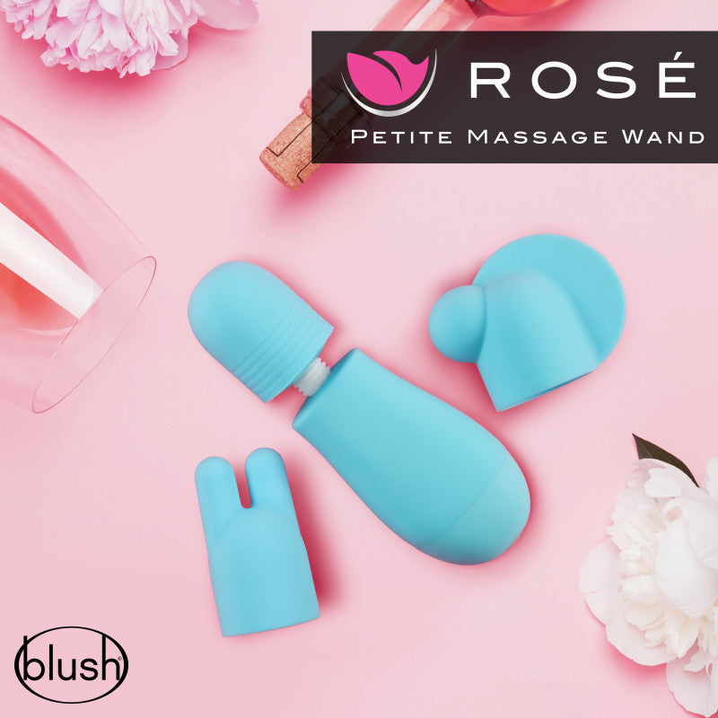 Rose Petite Massage Wand - Blue-(bl-36302)