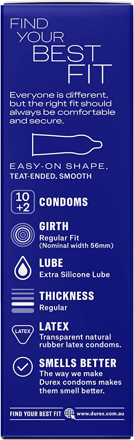 Durex Originals Regular Fit Condoms - Regular Fit Latex Condoms - 10 Pack + 2 Free