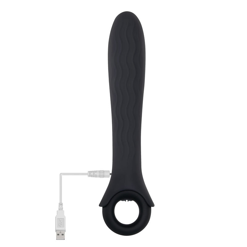 Gender X POWERHOUSE - Black 21.6 cm USB Rechargeable Vibrator - GX-RS-8980-2