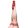 Kixies WHITNEY Nude/Red Seam Thigh Highs-(kx1334b)