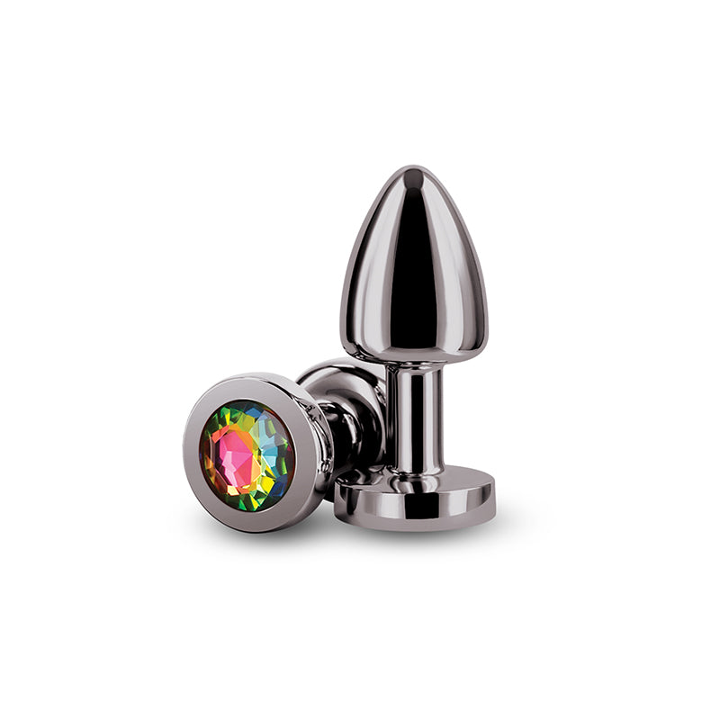 Rear Assets Petite - Gunmetal with Rainbow Gem-(nsn-0966-39)