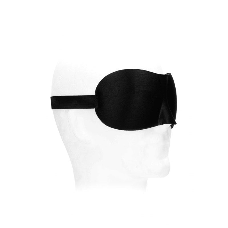 OUCH! Black & White Satin Curvy Eye Mask-(ou683blk)