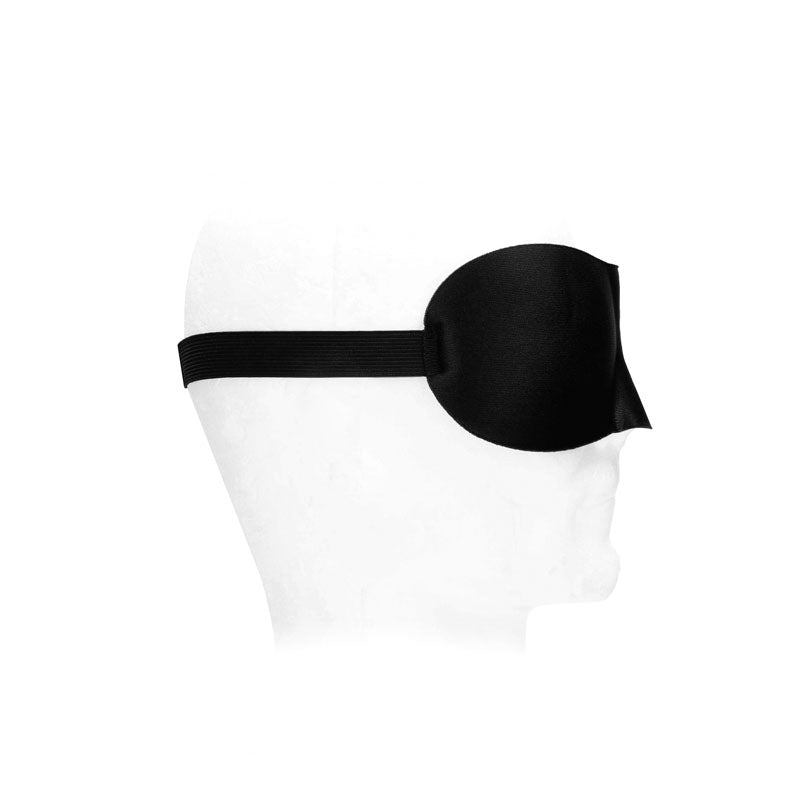 OUCH! Black & White Satin Curvy Eye Mask-(ou683blk)