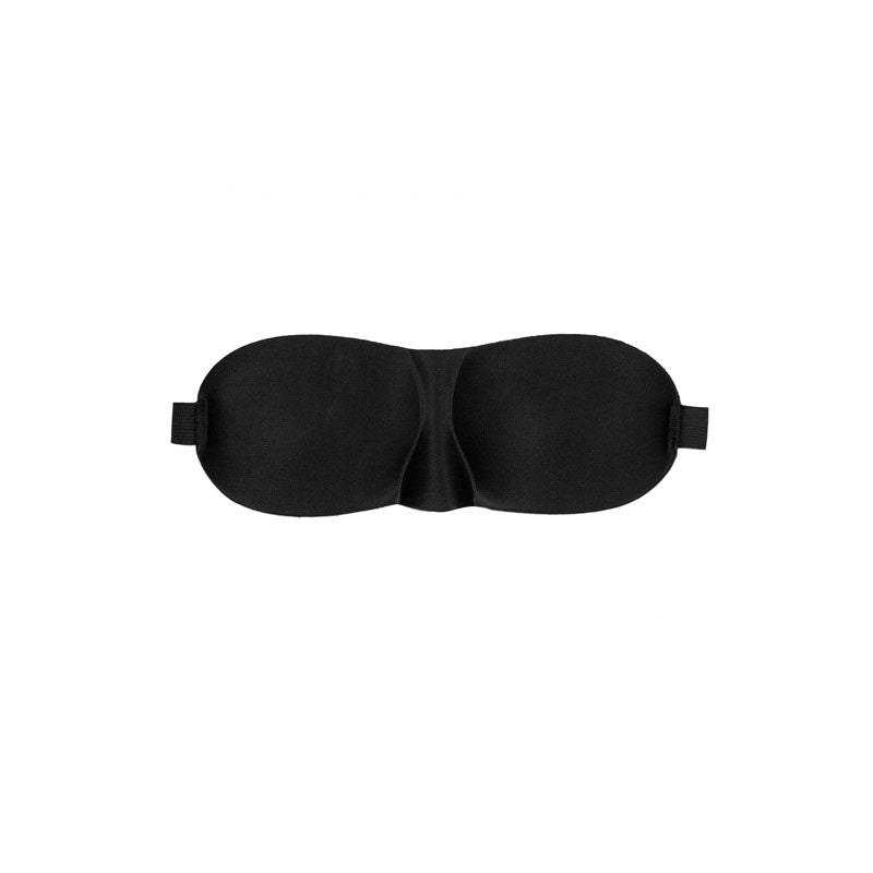 OUCH! Black & White Satin Curvy Eye Mask-(ou683blk)