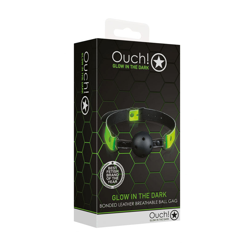 OUCH! Glow In The Dark Breathable Ball Gag - Fetish - (ou758glo)