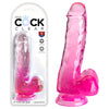 King Cock Clear 6'' Cock with Balls - Pink-(pd5752-11)