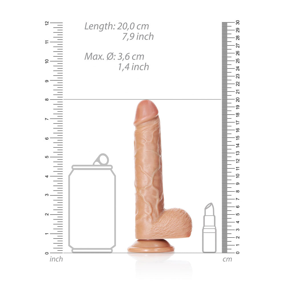 REALROCK Straight Realistic Dildo with Balls - 18 cm-(rea124tan)