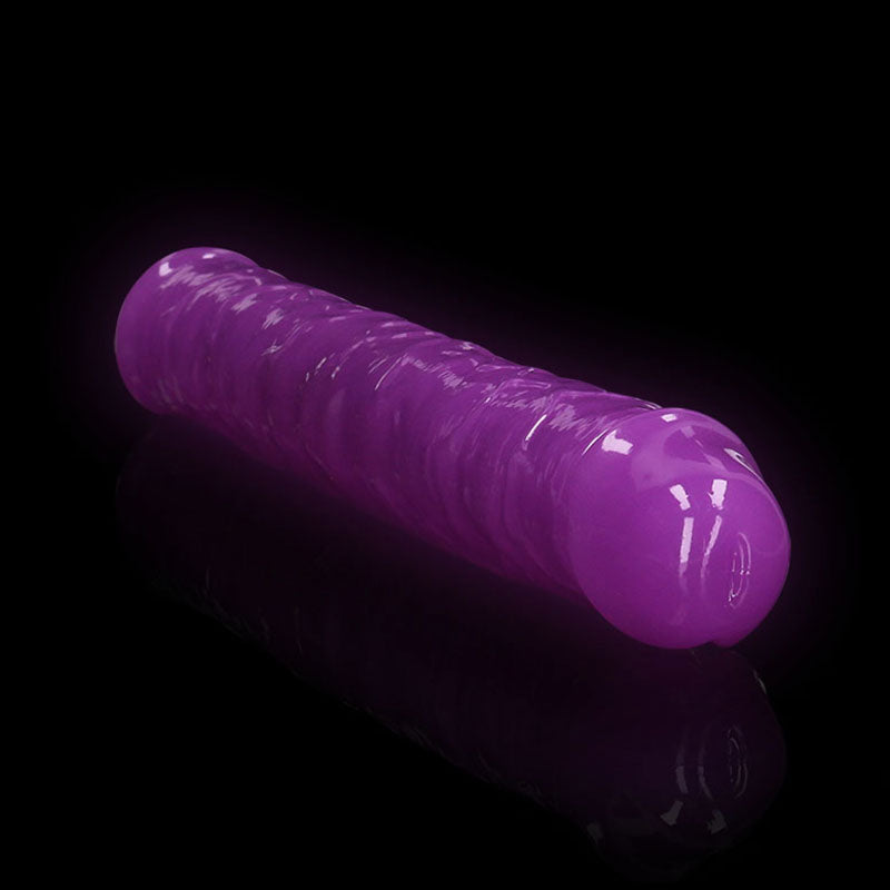 REALROCK 30 cm Double Dong Glow - Purple-(rea148glopur)