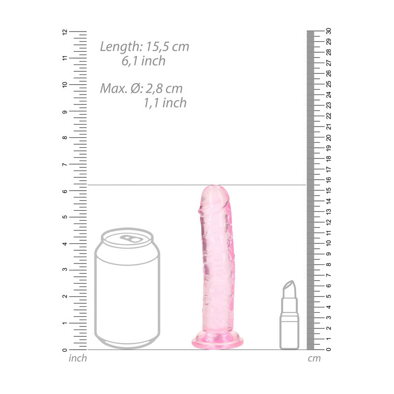 REALROCK 15.5 cm Straight Dildo - Pink-(rea150pnk)