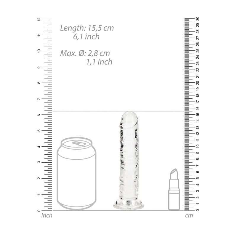 REALROCK 15.5 cm Straight Dildo - Clear-(rea150tra)