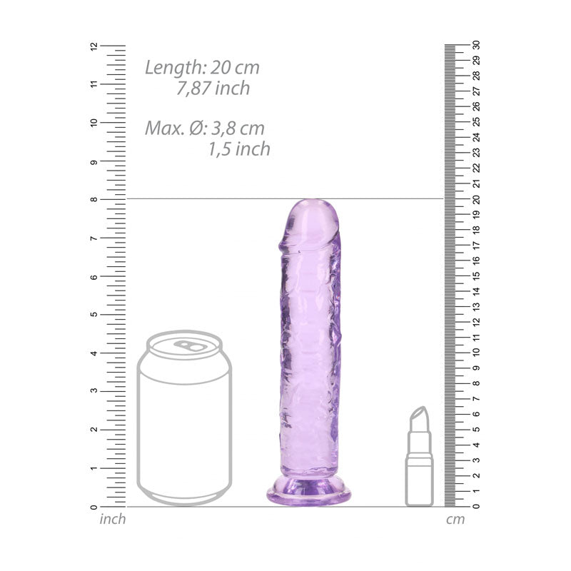 REALROCK 20 cm Straight Dildo - Purple-(rea152pur)