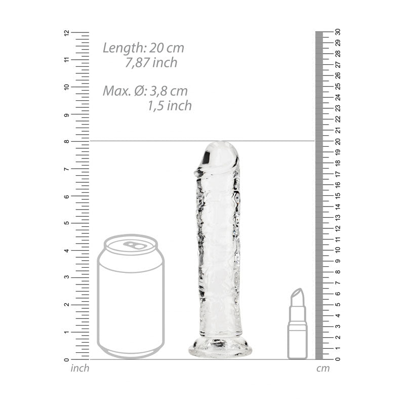 REALROCK 20 cm Straight Dildo - Clear-(rea152tra)
