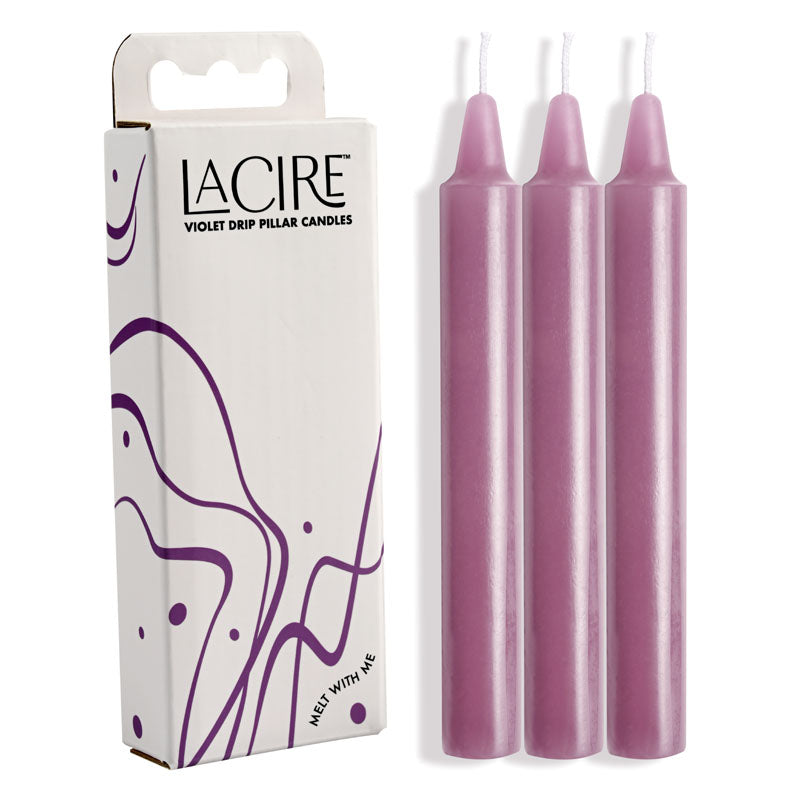 LaCire Drip Pillar Candles - Violet-(ss05207)