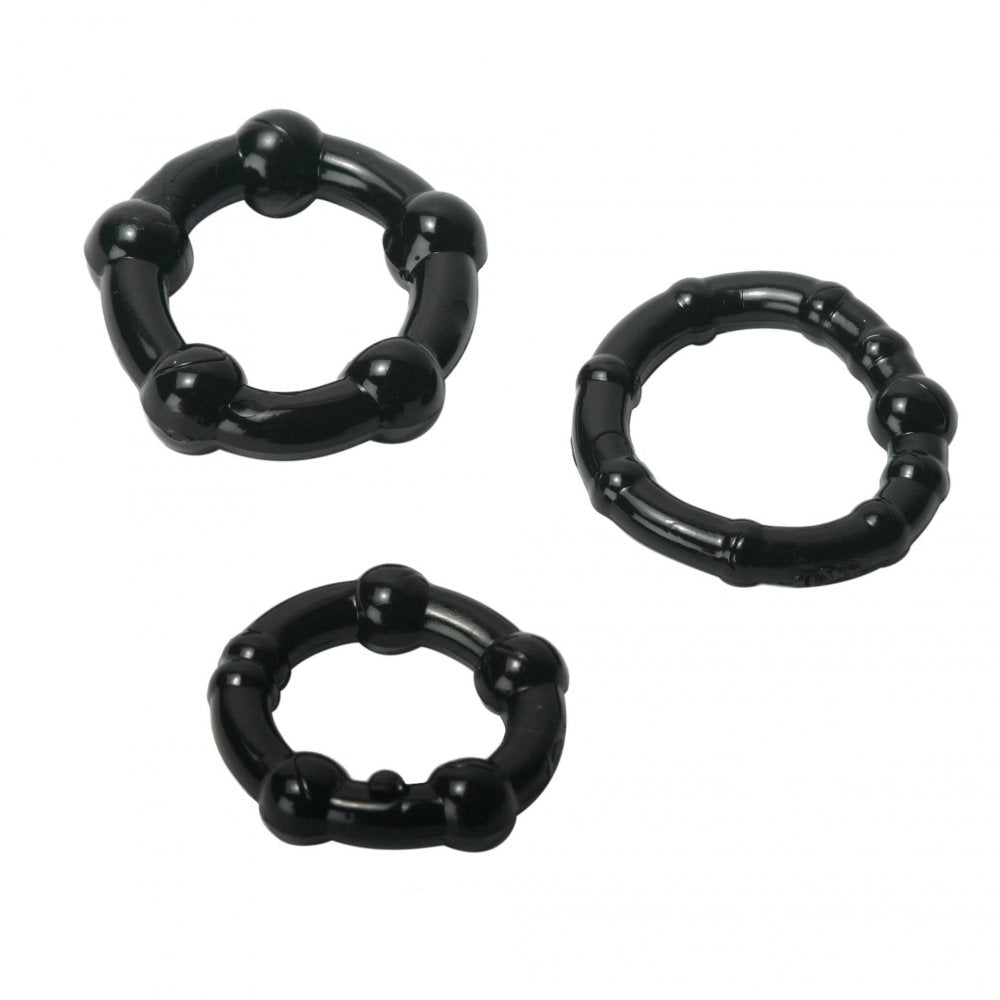Size Matters Performance Cock Rings - Black Cock Rings - Set of 3 Sizes